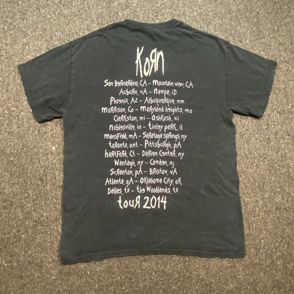 Anvil Korn Tour 2014 T Shirt Medium Mens Black Nu Metal Band Graphic Tee - Picture 7 of 11